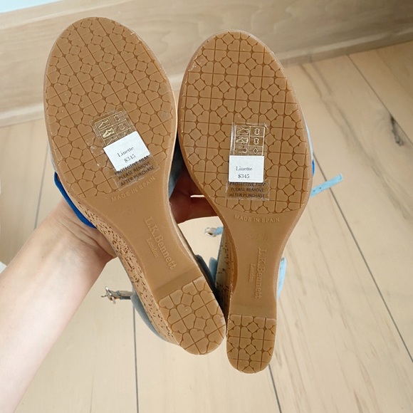 New Never Been Worn LK Bennett Blue Strappy Wedges - Picture 7 of 7
